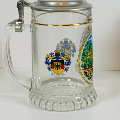 LOT 19: Collection of German Beer Steins and Mugs -Glass and Ceramic