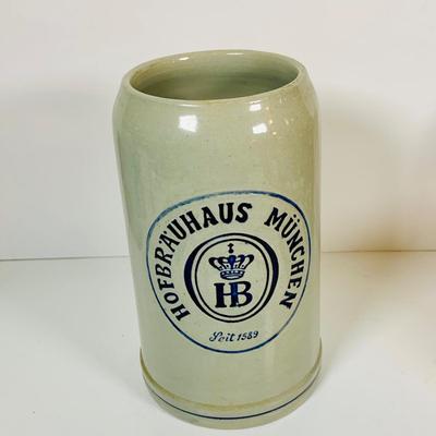 LOT 19: Collection of German Beer Steins and Mugs -Glass and Ceramic