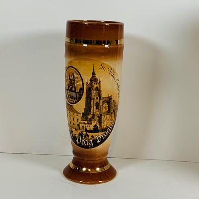 LOT 20: Collection of Beer Steins Including Berlin Wall Stein with a Piece of the Wall on The Lid