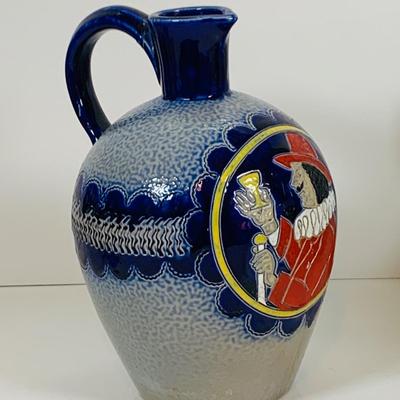 LOT 21: Assortment of Ceramic Mugs, Steins, and Bottles Featuring a Blue Delft Heineken Mug