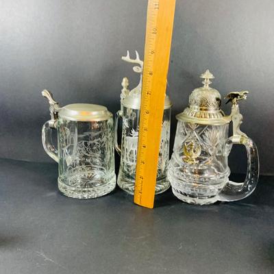 LOT 23: Cut Crystal/Glass Beer Steins