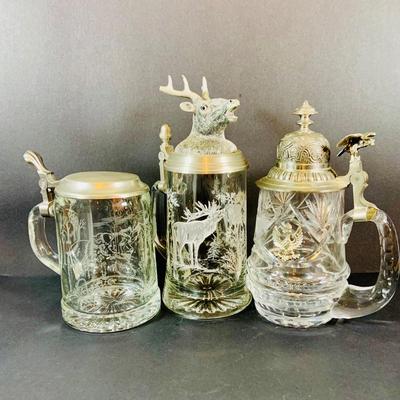 LOT 23: Cut Crystal/Glass Beer Steins
