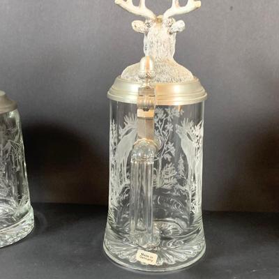 LOT 23: Cut Crystal/Glass Beer Steins