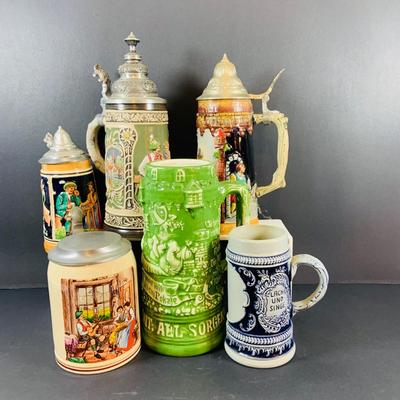 LOT 24: Assortment of German Beer Steins and Mugs