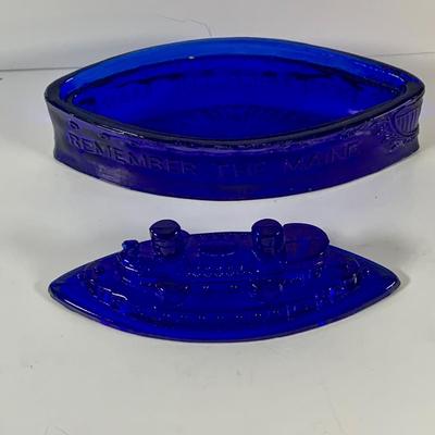 LOT 25: Mermaid Art by James Dampier, Javit Crystal Decanter with Etched Sailboat, Glass Boat Candy Dish