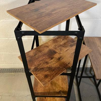 LOT 55: Rolling Shelf Unit and Side Table