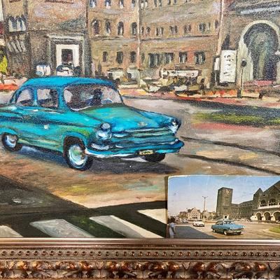 LOT 56: Signed and Framed Oil Painting of Photograph