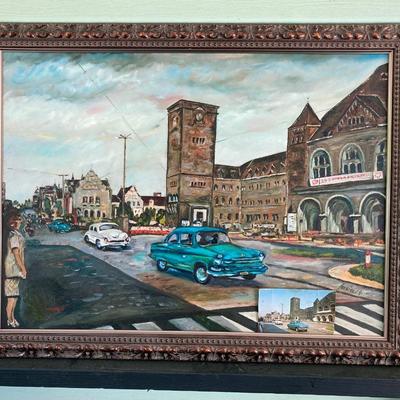LOT 56: Signed and Framed Oil Painting of Photograph