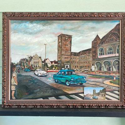 LOT 56: Signed and Framed Oil Painting of Photograph