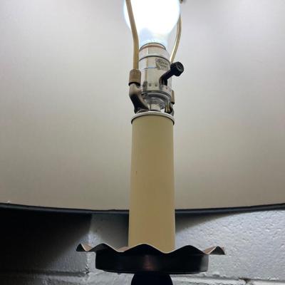 LOT 57: Twisted Corkscrew Metal Lamp and Pair of Stand Fans