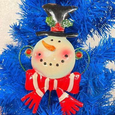 LOT 59: Colorful Christmas Trees and Tote filled with Decorations