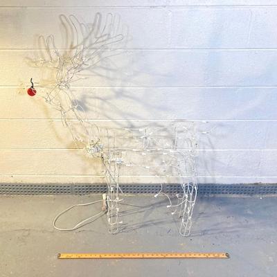 LOT 62: Inflatable Snowman, Lighted Rudolph, Lighted Candy Canes, Pair of Collapsible Lighted Christmas Trees