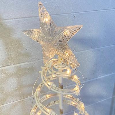 LOT 62: Inflatable Snowman, Lighted Rudolph, Lighted Candy Canes, Pair of Collapsible Lighted Christmas Trees