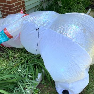 LOT 62: Inflatable Snowman, Lighted Rudolph, Lighted Candy Canes, Pair of Collapsible Lighted Christmas Trees