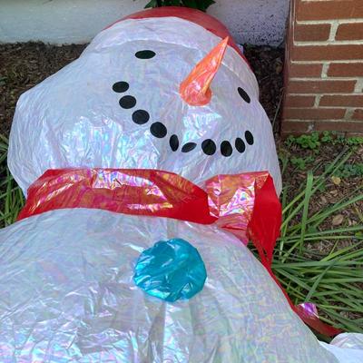 LOT 62: Inflatable Snowman, Lighted Rudolph, Lighted Candy Canes, Pair of Collapsible Lighted Christmas Trees