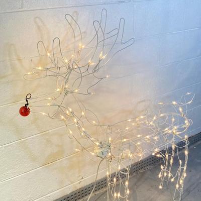 LOT 62: Inflatable Snowman, Lighted Rudolph, Lighted Candy Canes, Pair of Collapsible Lighted Christmas Trees