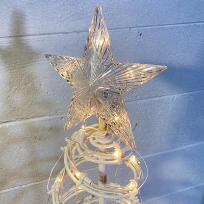 LOT 62: Inflatable Snowman, Lighted Rudolph, Lighted Candy Canes, Pair of Collapsible Lighted Christmas Trees