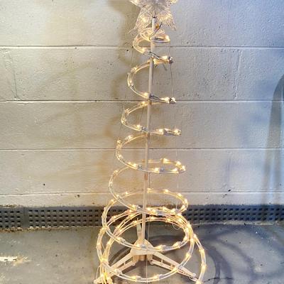 LOT 62: Inflatable Snowman, Lighted Rudolph, Lighted Candy Canes, Pair of Collapsible Lighted Christmas Trees