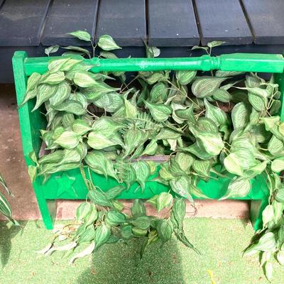 LOT 63: Wooden Plant Holders and Faux Plants