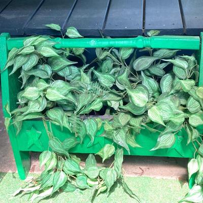 LOT 63: Wooden Plant Holders and Faux Plants