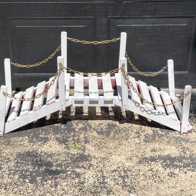 LOT 63: Wooden Plant Holders and Faux Plants