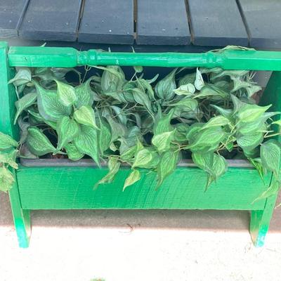 LOT 63: Wooden Plant Holders and Faux Plants