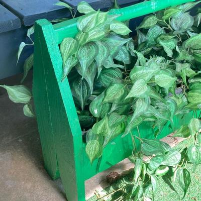 LOT 63: Wooden Plant Holders and Faux Plants