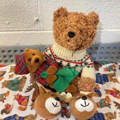 LOT 65: Large Christmas Collection - Mechanical / Musical Santa, Brass Candlestick Holders, Plush Animals, Signs and Much More