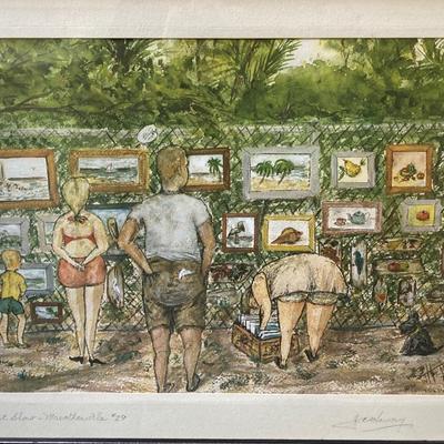 LOT 69: Framed and Signed Wall Hanging by Artist - “Art Show - Marathon Fla”