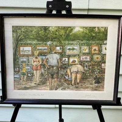 LOT 69: Framed and Signed Wall Hanging by Artist - “Art Show - Marathon Fla”