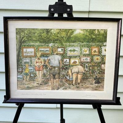 LOT 69: Framed and Signed Wall Hanging by Artist - “Art Show - Marathon Fla”