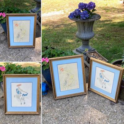LOT 72: Pair of Signed Works of Art by Artist Maja