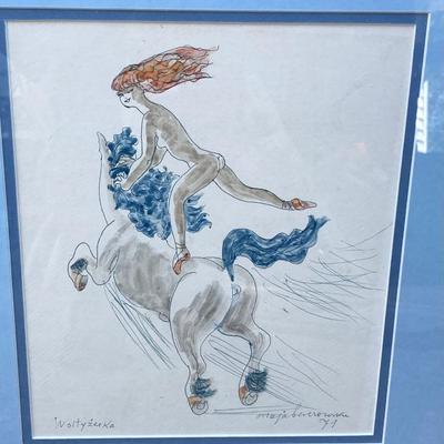 LOT 72: Pair of Signed Works of Art by Artist Maja