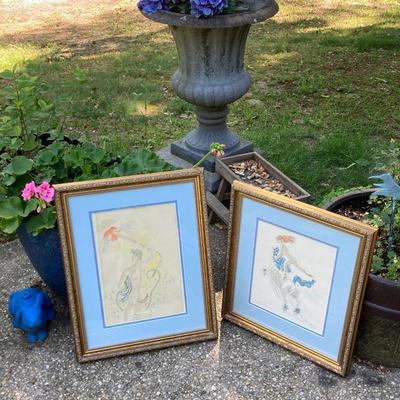 LOT 72: Pair of Signed Works of Art by Artist Maja