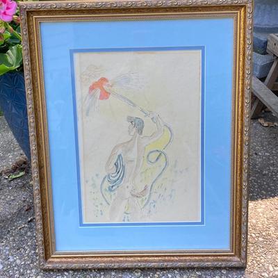 LOT 72: Pair of Signed Works of Art by Artist Maja