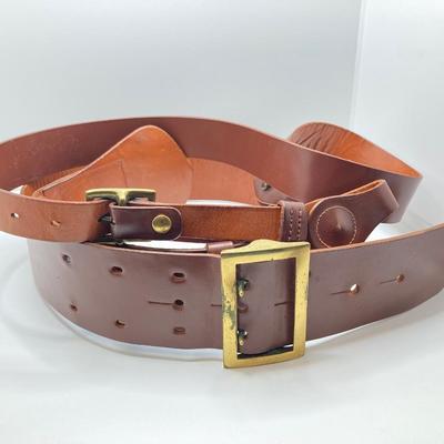 LOT 75: Vintage / Antique Sam Browne “Colt” Military Belt with Storage Cloth