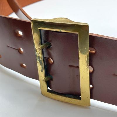 LOT 75: Vintage / Antique Sam Browne “Colt” Military Belt with Storage Cloth