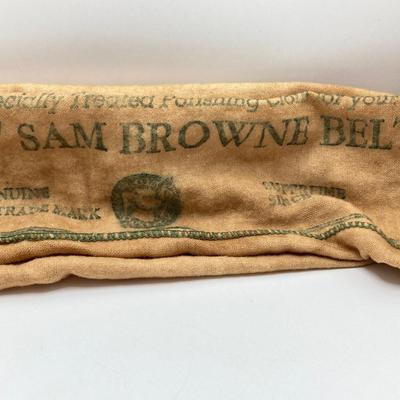 LOT 75: Vintage / Antique Sam Browne “Colt” Military Belt with Storage Cloth