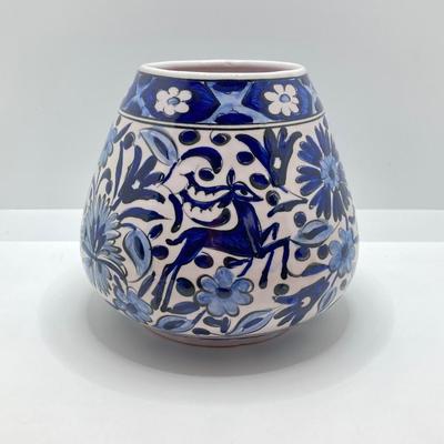 LOT 77: Hand Painted in Greece Potterty / Ceramic Pitcher and Vase