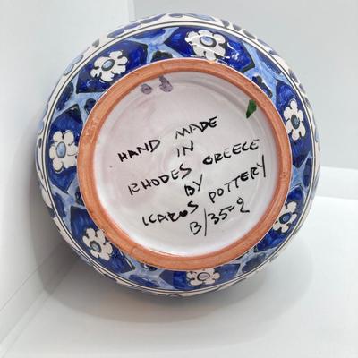 LOT 77: Hand Painted in Greece Potterty / Ceramic Pitcher and Vase