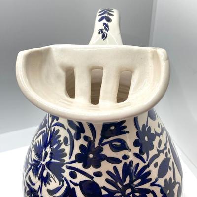 LOT 77: Hand Painted in Greece Potterty / Ceramic Pitcher and Vase