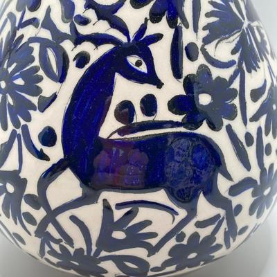 LOT 77: Hand Painted in Greece Potterty / Ceramic Pitcher and Vase