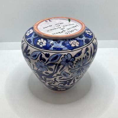 LOT 77: Hand Painted in Greece Potterty / Ceramic Pitcher and Vase