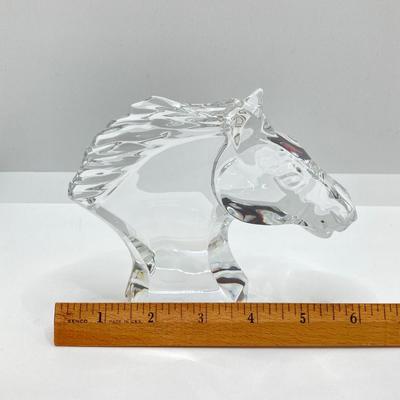 LOT 79: Stunning Baccarat France Crystal Horse Head with Box