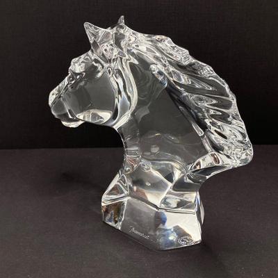 LOT 79: Stunning Baccarat France Crystal Horse Head with Box