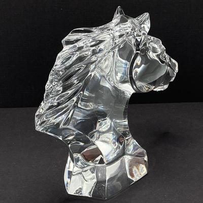 LOT 79: Stunning Baccarat France Crystal Horse Head with Box