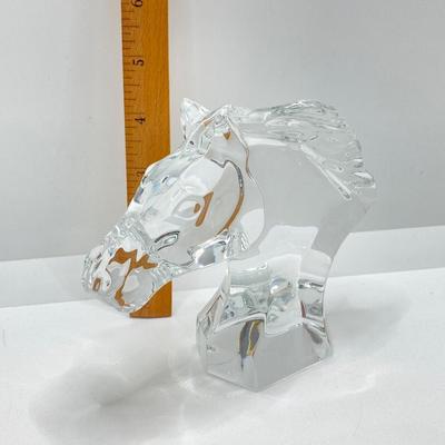 LOT 79: Stunning Baccarat France Crystal Horse Head with Box
