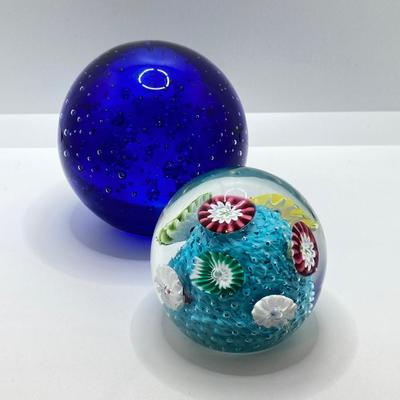 LOT 81: Pair of Art Glass Paper Weights