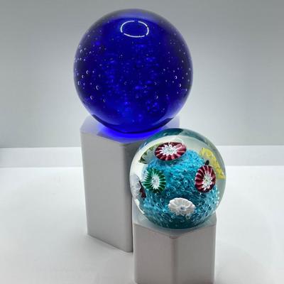LOT 81: Pair of Art Glass Paper Weights