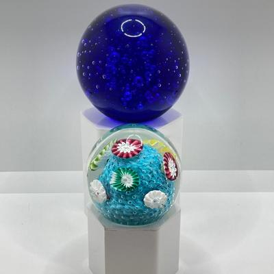 LOT 81: Pair of Art Glass Paper Weights